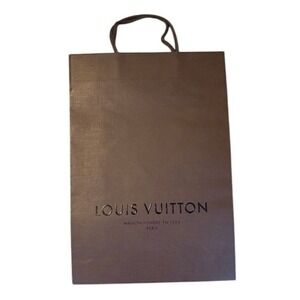 Louis Vuitton Brown Paper Shopping Bag Small Medium Gift Bag Logo Cord Handle